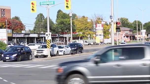 Ottawa Kanada Oktober 2021 Kreuzung Der Baseline Und Greenbank Straßen — Stockvideo