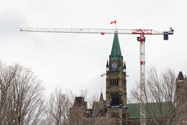 Parliament building under renovation in Ottawa, Canada