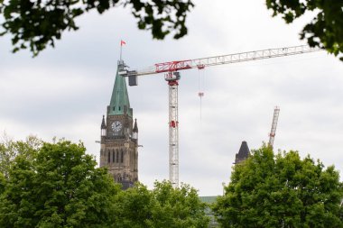 Parliament building under renovation in Ottawa, Canada