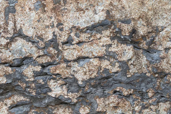 Oude Stenen Donkerbruine Muur Getextureerde Achtergrond Close — Stockfoto