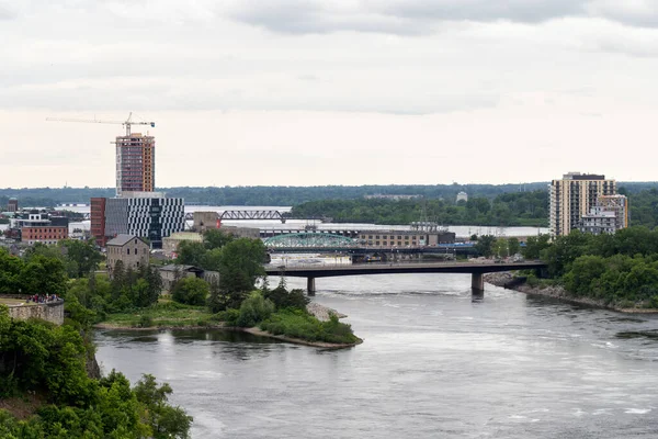 Ottawa Canadá Junio 2023 Puente Portage Entre Ottawa Ontario Gatineau — Foto de Stock