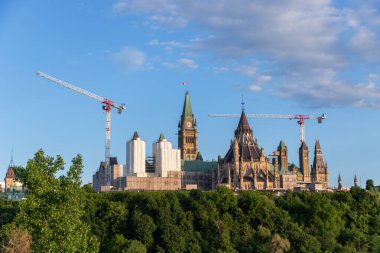 Ottawa, Kanada - 4 Haziran 2024: Parlamento binası restorasyon altında