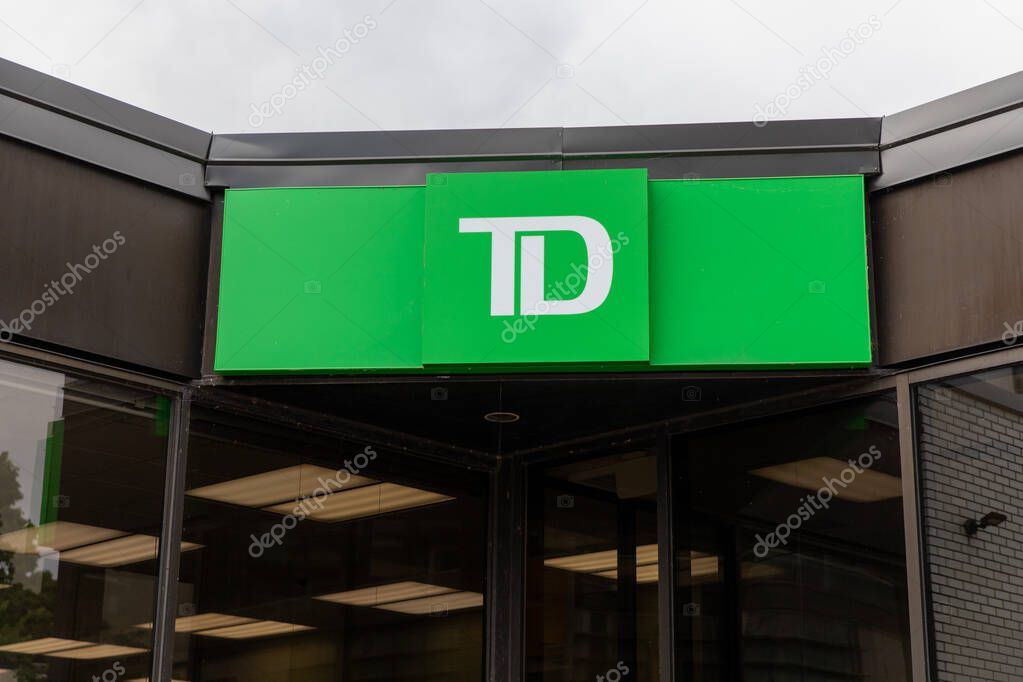Ottawa, Canada - June 8, 2024: TD bank sign on building. Toronto -Dominion Bank