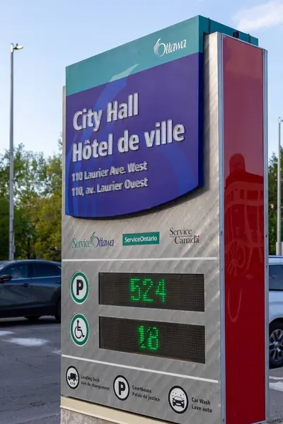 stock image Ottawa, Canada - May 16, 2024: City Hall parking lot display