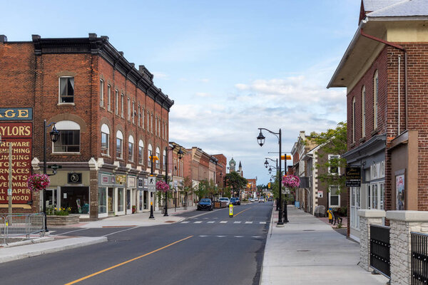 Carleton Place, Canada - August 13 2023: Downtown at Carleton Place, Ontario. Bridge Street