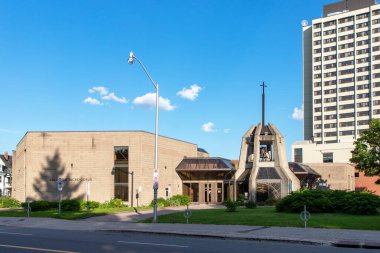 Ottawa, Kanada - 4 Haziran 2024: Kutsal Yürek Kilisesi, Hıristiyan Katolik Kilisesi. Sacre Coeur.