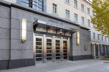Ottawa, Kanada - 17 Ekim 2024: Amerika Birleşik Devletleri 'nin Ottawa Büyükelçiliği