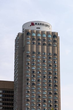 Montreal, Kanada - 2 Ağustos 2025: Quebec 'teki Marriott Otel binası