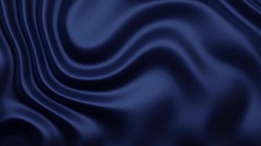 Koyu mavi ipeksi dalga desenlerinin soyut arkaplanı, akıcılık hissi uyandırıyor ve ay ışığında zarif bir kumaş ya da su akışı..