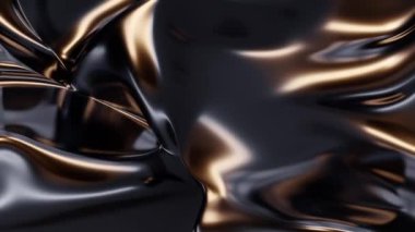 Akan altın ve siyah sıvının soyut görüntüsü modern lüks ve dinamik sanat formlarına benziyor..