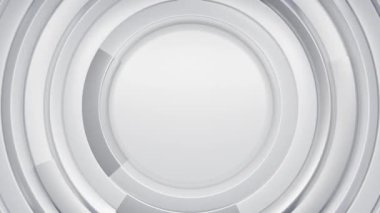 Modern, geometrik bir dizaynda eşmerkezli daireler içeren soyut beyaz arkaplan, teknoloji, kurumsal veya minimalist temalar için ideal.