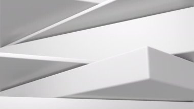 Kesişen beyaz geometrik şekillerle minimalist soyut görüntü temiz ve modern bir görsel estetik yaratıyor.