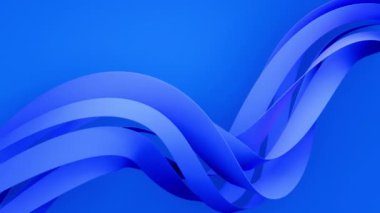 Düz, akışkan mavi dalga şekilli soyut üç boyutlu tasarım, dinamik ve modern bir görsel efekt yaratır..