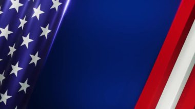 Amerika bayrağı ve çizgili kırmızı beyaz, başkanlar günü arka planı, 4k Çözünürlük