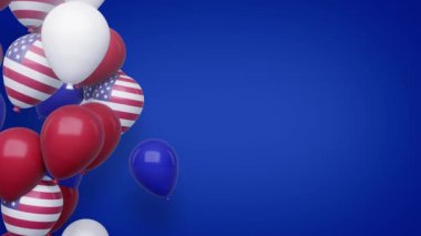 Ballon konsepti: Mavi arka planlı başkanlar günü, 4k Çözünürlük