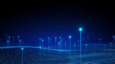 Büyük Veri dalgası fütüristik arkaplan, 4k çözünürlük, döngü, döngü kamerası