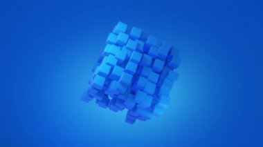 Geometrik küp veri teknolojisi arka planı. 4k çözünürlüğü
