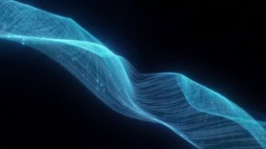 Soyut hız çizgisi İnternet arkaplanı, dalga animasyonu, mavi renk, ağ hattı ana hattı, döngülü, 4kresolution