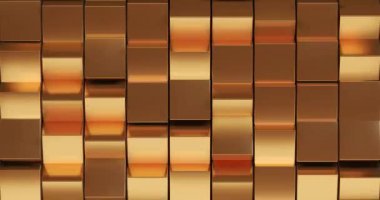 Soyut Altın Lüks Parıltı Küpü animasyon geometrik desen arkaplanı