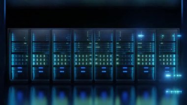 Satır ağ verisi olan sunucu odası, hız çizgisi İnternet