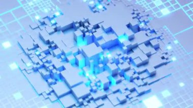 Soyut küp gösterimi büyük veri arkaplan teknolojisini temsil eder.