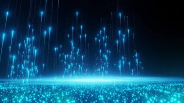 Fütürist konsept dijital enerji verileri yükleme ve optik fiber optik çizgiler arka plan. Önerge kabul edildi. 4K çözünürlüğü. Kusursuz döngü.