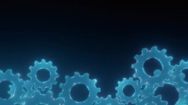 Fütürist bir ağdan yapılmış, yüksek teknolojili bir ortamda iş yeniliklerini, otomasyonları, takım çalışmalarını ve verimliliği simgeleyen üç boyutlu bir dijital ağ..