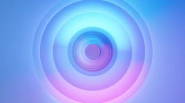 Özmerkezli daireler içeren renkli soyut arkaplan yumuşak mavi, mor ve pembe eğimli tonlarda bir tünel efekti oluşturuyor.