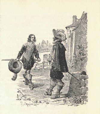 ÜÇ MÜZESİ. D 'Artagnan, Athos, Aramis ve Porthos. 19. yüzyılın sonlarında Alexander Dumas Pere tarafından yapılan bir illüstrasyon. Fotoğraf: Maurice Leloir.