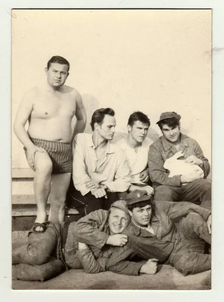 Σοσιαλιστικής Δημοκρατίας Της Τσεχοσλοβακίας Περίπου 1965 Vintage Φωτογραφία Δείχνει Στρατιώτες — Φωτογραφία Αρχείου