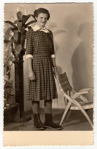 República Checoslovak Circa 1940 Foto Vintage Una Joven —  Fotos de Stock