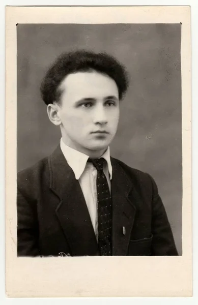 Rybinsk Sscb Circa 1960 Larda Vintage Genç Bir Adam Portresi — Stok fotoğraf