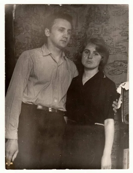 Ussr Circa 1960S Vintage Photo Shows Young Couple — Stock Photo, Image