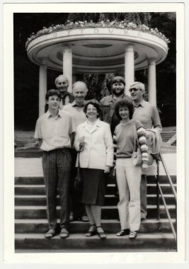 Çekoslovak Sosyalist Cumhuriyeti - 1980'lerde yaklaşık: Vintage fotoğraf gösterileri grup spa Resort insan.