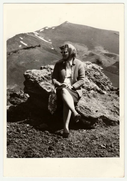 Італія Близько 1960 Років Вінтаж Фото Шоу Жінка Відпустці — стокове фото