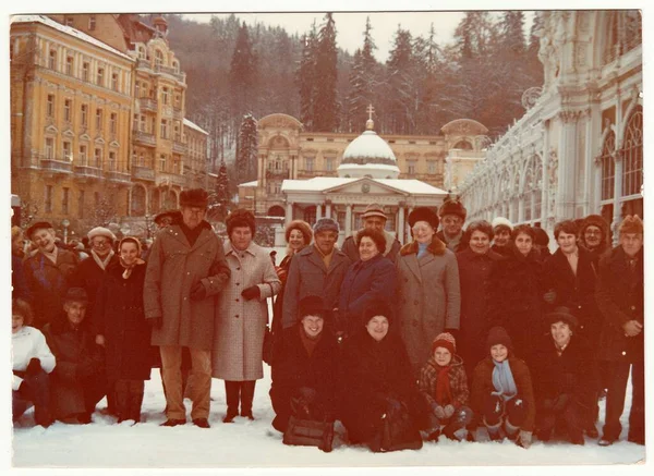 República Socialista Checoslovak Circa 1980 Foto Vintage Muestra Grupo Personas — Foto de Stock