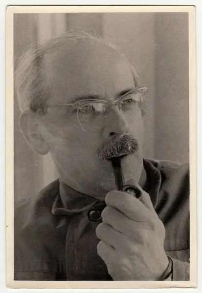 República Socialista Czechoslovak Circa 1950 Foto Vintage Mostra Homem Com — Fotografia de Stock