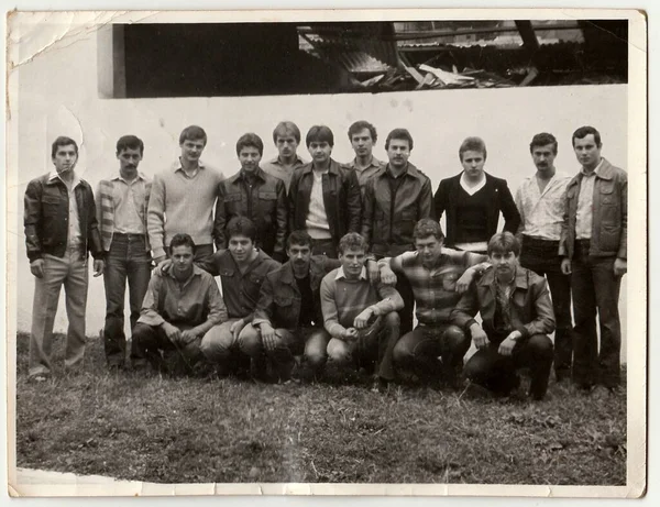 Csehoszlovák Társadalmi Köztársaság Circa 1970 Évek Retro Fotó Mutatja Férfiak — Stock Fotó