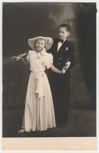 Tabor Czechoslovak Köztársaság Circa 1940 Évek Vintage Fotón Egy Táncoló — Stock Fotó