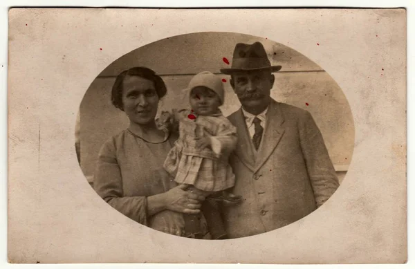 Kovcin Olsan Csehoszlovák Köztársaság December 1923 Vintage Fotó Mutatja Anya — Stock Fotó