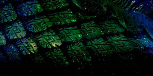 Naga desenli arka plan, yılan pulları veya güzel balık pulları mavi zümrüt yeşili