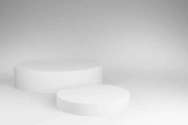 Grau Weiß Zylinder Hintergrund Studio Attrappe — Stockfoto