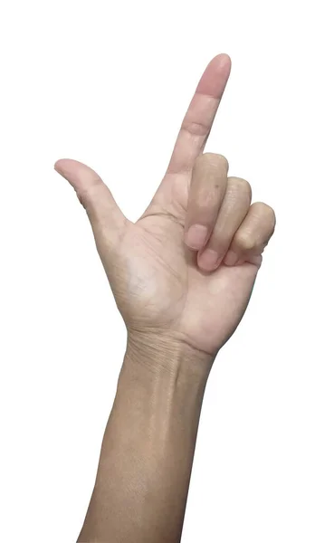 Hand showing the middle finger isolated on white background with clipping path.