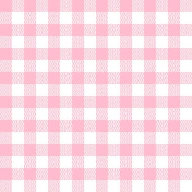 Pink and white plaid pattern. Seamless vector background for apparel, shirts, tablecloths, other modern fashion fabrics.