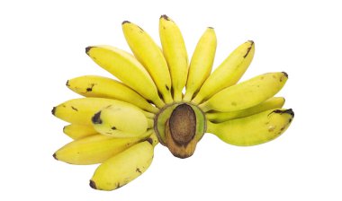 Beyaz arkaplanda izole edilmiş sarı muz