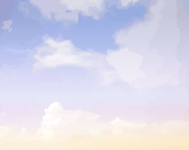 Bulutlar gökyüzü mavi pembe arkaplan sanat renkli, çizer