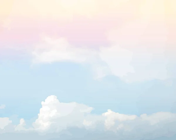 Nuvens Céu Azul Rosa Fundo Arte Colorido Vetor Ilustrador — Fotografia de Stock