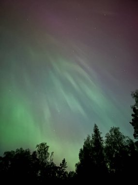 Kuzey ışıkları ya da gökyüzündeki Aurora borealis