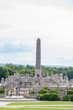 Oslo, Norveç - 12 Temmuz 2023: Oslo manzaralı Vigeland Parkı, Norveç 'in başkenti