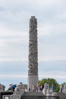Oslo, Norveç - 12 Temmuz 2023: Oslo manzaralı Vigeland Parkı, Norveç 'in başkenti